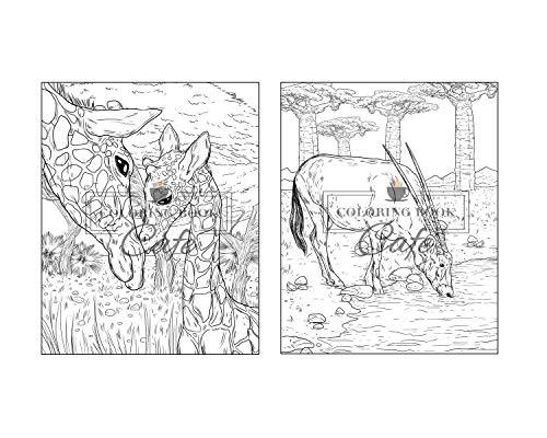 100 Wildlife Scenes: An Adult Coloring Book Featuring 100 Most Beautiful Wildlife Scenes with Animals, Birds and Flowers from Oceans, Jungles, Forests and Savannas WoodArtSupply