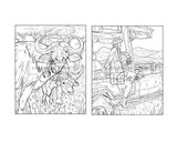 100 Wildlife Scenes: An Adult Coloring Book Featuring 100 Most Beautiful Wildlife Scenes with Animals, Birds and Flowers from Oceans, Jungles, Forests and Savannas WoodArtSupply