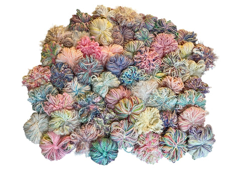 100 yrds 10 Colors White Multi Fiber for Embellishments Assorted Novelty Yarn, 10 yrds per Color JL