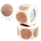 1000 Pcs Warning Labels, 1.5 Inch Safety Stickers for Candle Making DIY Jars, Brown XYSMZM