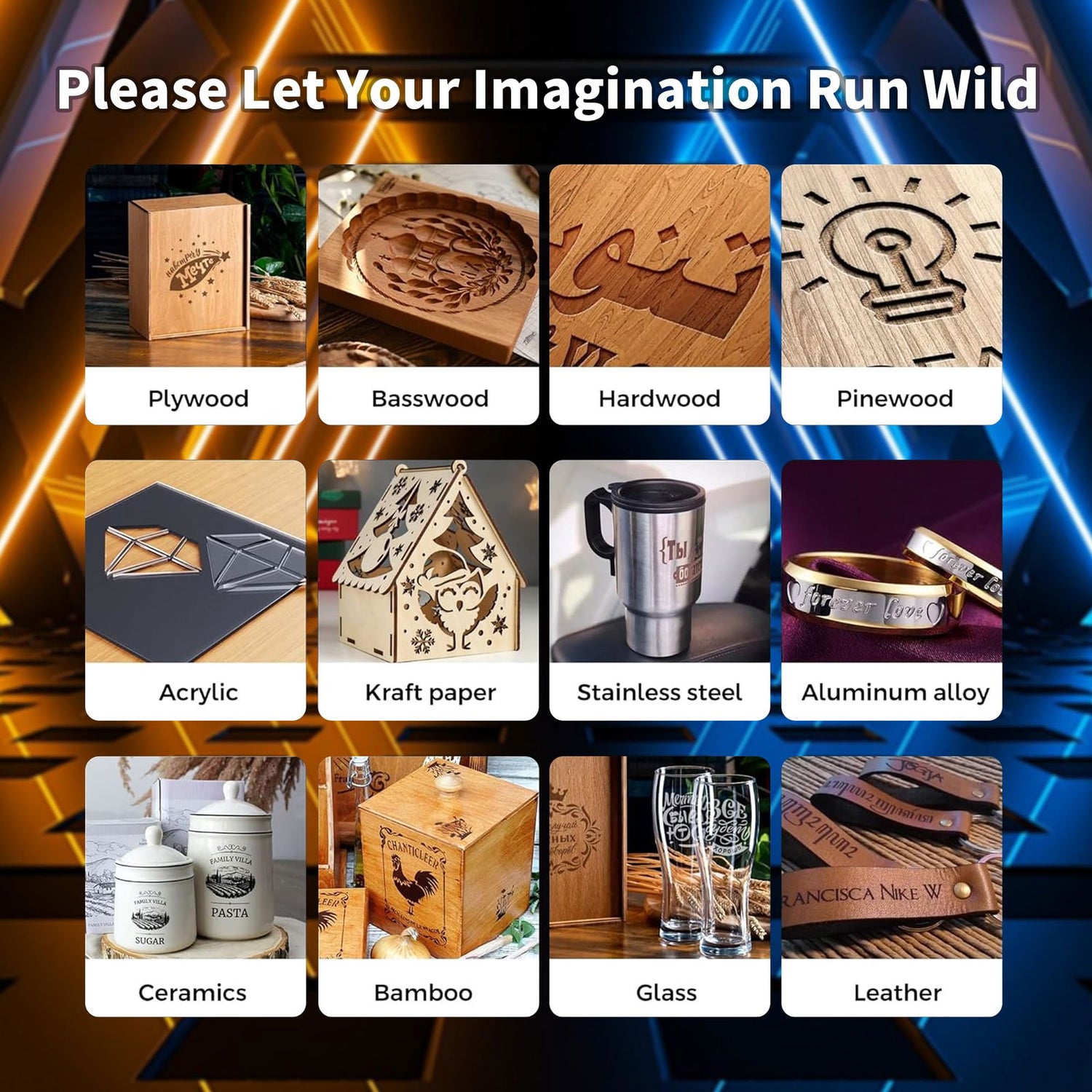 10000mW Laser Engraver, Laser Engraving Machine10W Output Power, Engraving Area 400x400mm, Application Program Offline Control, Suitable for Beginners to Carve and Cut Wood, Metal, and Glass. ALLADINBOX