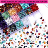 1000PCS Crystal Stone Beads for Jewelry Making, Natural Chip 5-8mm Irregular Gemstones Multicolored Rock Loose Beads for Ring, Earrings, Necklace, CEALXHENY