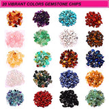 1000PCS Crystal Stone Beads for Jewelry Making, Natural Chip 5-8mm Irregular Gemstones Multicolored Rock Loose Beads for Ring, Earrings, Necklace, CEALXHENY