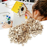 1000PCS Unfinished Wooden Moon Star Ornaments, Christmas Wooden Moon Star Blank Wooden Slices Mini Moon Star Ornament for DIY Making HERCHR