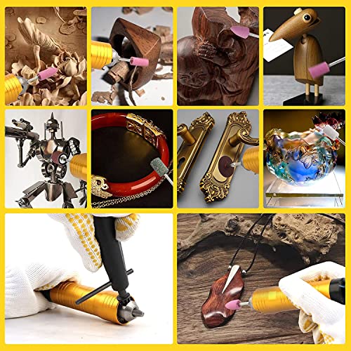 1000W 30000RPM Electric Flex Shaft Rotary Tool Foot Pedal Control Flex Shaft Hanging Grinder Carver Can Forward-Reverse Rotation, Multi-function Kit GESD