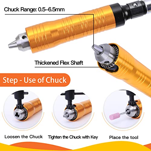 1000W 30000RPM Electric Flex Shaft Rotary Tool Foot Pedal Control Flex Shaft Hanging Grinder Carver Can Forward-Reverse Rotation, Multi-function Kit GESD