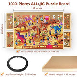 1000 Piece Wooden Jigsaw Puzzle Table - 4 Drawers, Puzzle Board | Portable, Rotating Puzzle Table for Adults and Kids. Keep All Your Puzzle Pieces Organized - 22 1/4” x 30" Sidypro