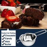 1000ML/1QT Double Boiler Chocolate Melting Pot, 304 Stainless Steel Candle Making Kit with Silicone Spatula for Chocolate, Candy, Candle, Soap, Wax Marsheepy