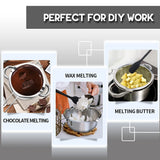 1000ML/1QT Double Boiler Chocolate Melting Pot with 2QT 304 Stainless Steel Pot, Chocolate Melting Pot with Silicone Spatula for Melting Chocolate, Candy, Candle, Soap, Wax Marsheepy