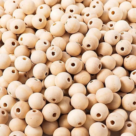 1000pcs 6MM Wood Beads Natural Unfinished Round Wooden Loose Beads Wood Spacer Beads for Craft Making Decorations and DIY Crafts(6MM) pojah