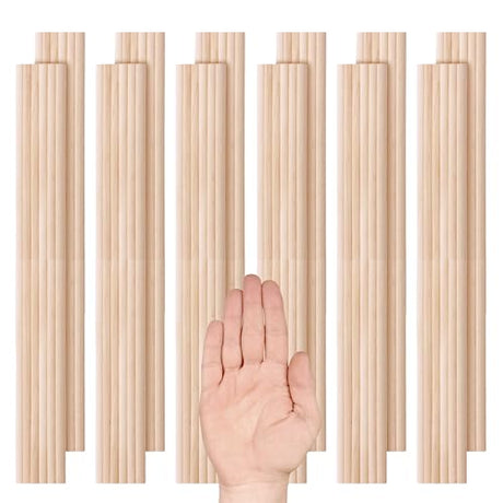 100PCS Dowel Rods 12 inch Wooden Dowel Rods 3/16 Inch Unfinished Wood for Crafting Bamboo Wood Rod Wood Sticks for Crafts Bamboo Wood Sticks Long YARRD