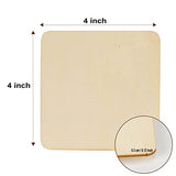 100PCS Unfinished Blank Wood Square Pieces, 4 x 4 Inch Natural Wooden Slices Squares Cutouts for DIY Crafts Pyrograph Painting Staining Burning LepoHome