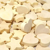 100PCS Wooden Spacer Beads Unfinished Star Heart Shape Wood Loose Beads with Hole for Crafts DIY Jewelry Making (20Mm) WoodArtSupply