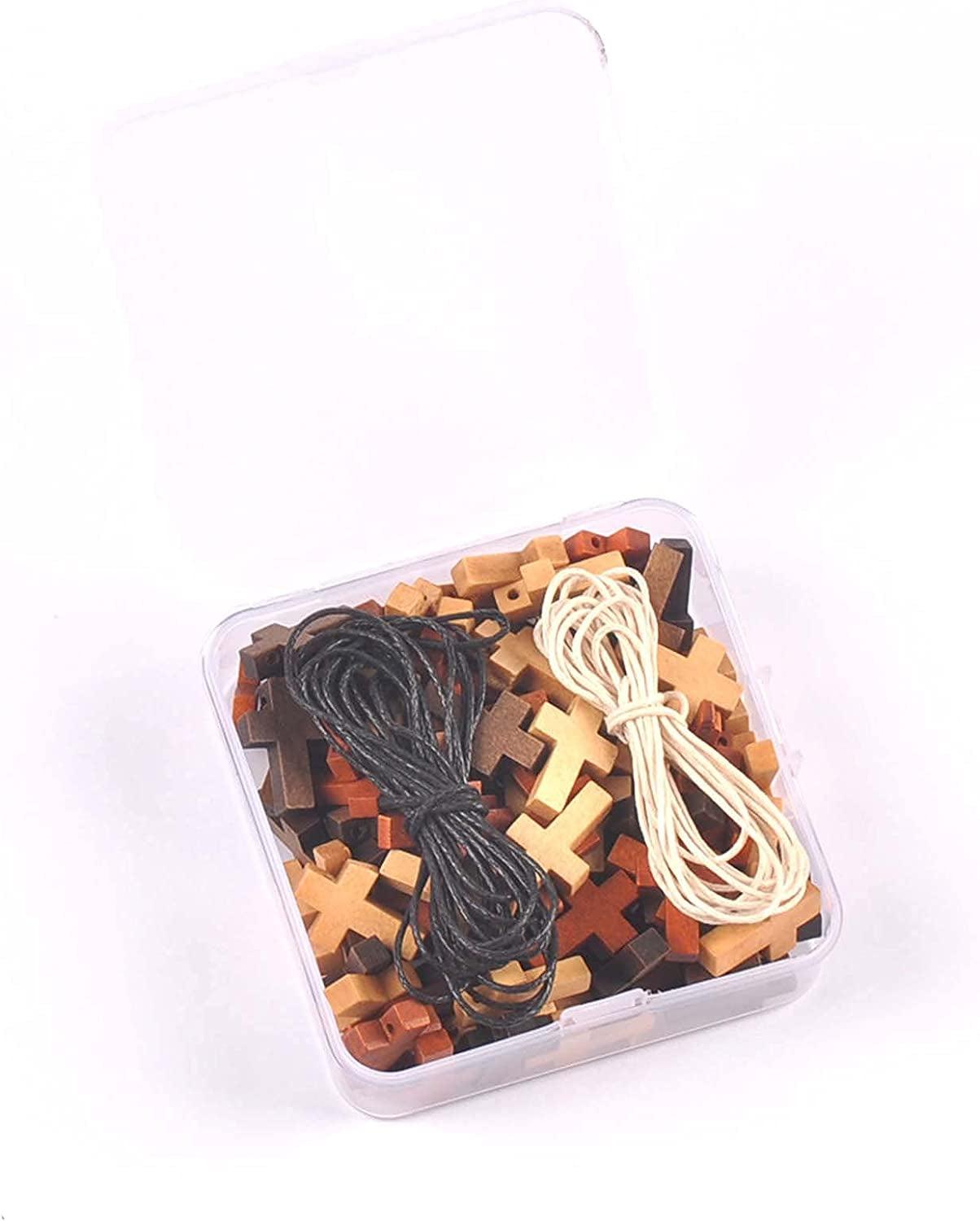 100Pcs Cross Beads Wooden Charms Pendant Jewelry Kids Gifts Wood DIY Craft Supplies WoodArtSupply