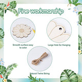100Pcs Insects Flower Cutouts Wood Slices Unfinished Wooden Ornaments with Hemp Rope for Art Painting, DIY Crafts Project Home Decoration, 10 Styles EEE ELECRELIVE