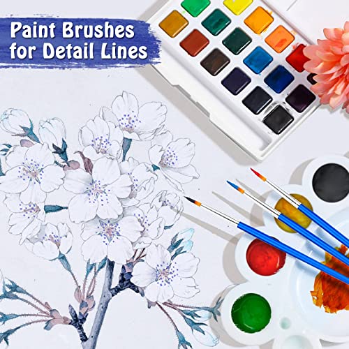 100Pcs Paint Brushes Bulk Small, Anezus Paint Brushes for Kids Fine Paint Brushes Set Detail Paint Brushes for Classroom Model Canvas Face Nail Art anezus