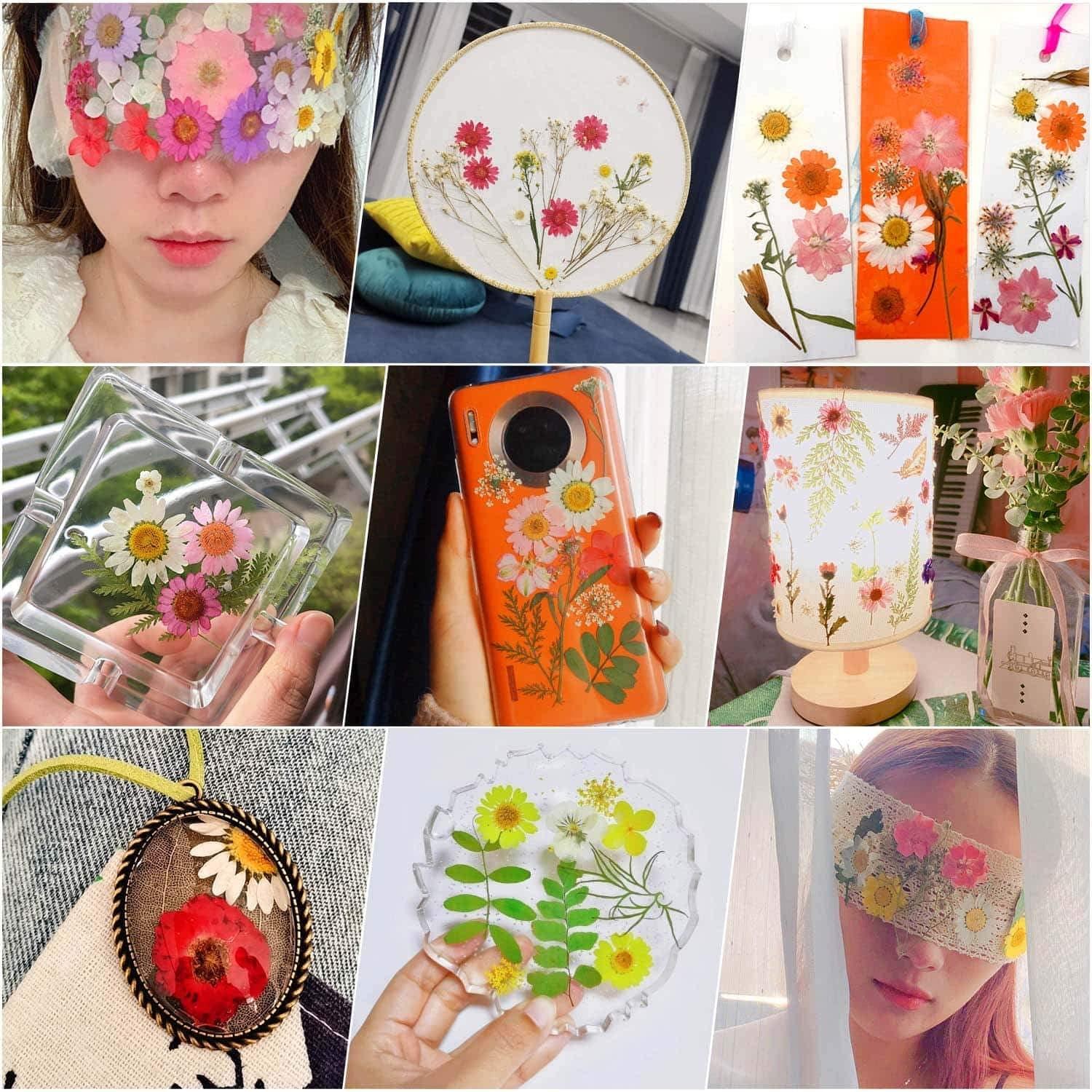 100Pcs Pressed Dried Flowers for Resin Molds, Natural Dried Flower Herbs Kit for Scrapbooking Supplies Card Making Supplies Resin Jewelry Making Soap WoodArtSupply