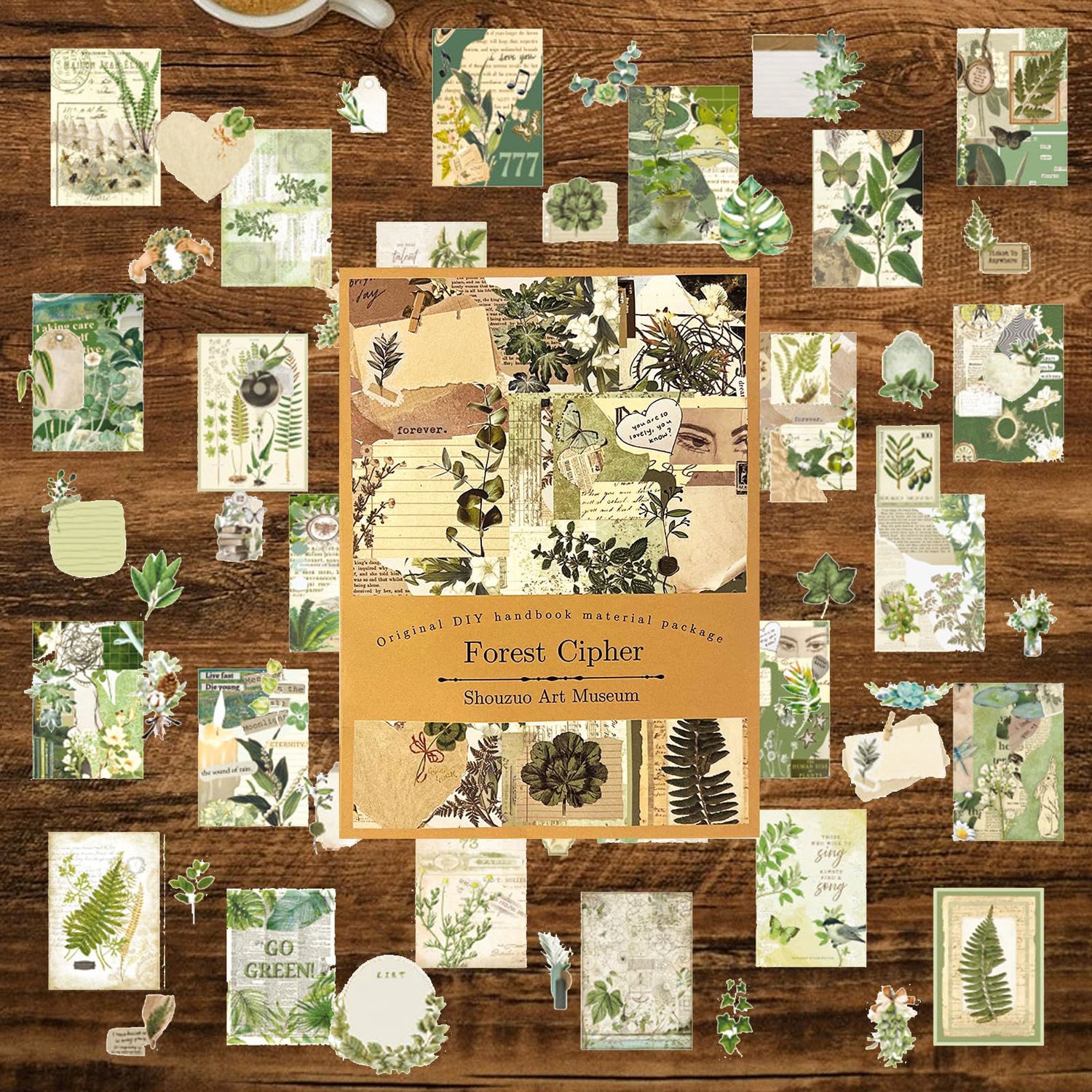 100Pcs Scrapbook Craft Paper Kit for Scrapbook Journaling Supplies ,Scrapbook Plant Stickers Aesthetic for Scrapbooking Supplies,Bullet Junk Journal Chuchengio