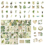 100Pcs Scrapbook Craft Paper Kit for Scrapbook Journaling Supplies ,Scrapbook Plant Stickers Aesthetic for Scrapbooking Supplies,Bullet Junk Journal Chuchengio
