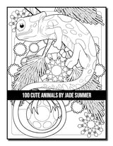 100 Cute Animals: An Adult Coloring Book with Dogs, Cats, Horses, Owls, Elephants, Monkeys, and Many More! WoodArtSupply