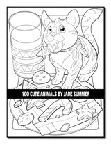 100 Cute Animals: An Adult Coloring Book with Dogs, Cats, Horses, Owls, Elephants, Monkeys, and Many More! WoodArtSupply