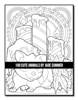 100 Cute Animals: An Adult Coloring Book with Dogs, Cats, Horses, Owls, Elephants, Monkeys, and Many More! WoodArtSupply