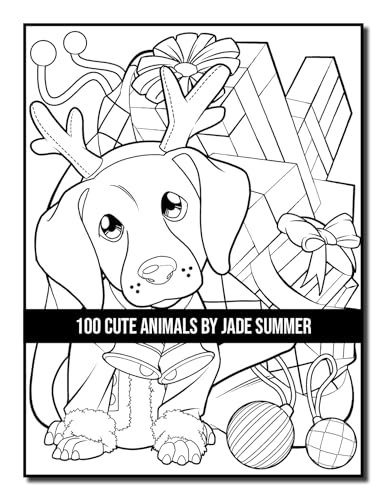 100 Cute Animals: An Adult Coloring Book with Dogs, Cats, Horses, Owls, Elephants, Monkeys, and Many More! WoodArtSupply