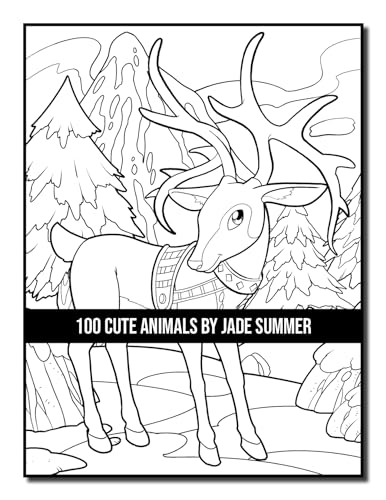 100 Cute Animals: An Adult Coloring Book with Dogs, Cats, Horses, Owls, Elephants, Monkeys, and Many More! WoodArtSupply