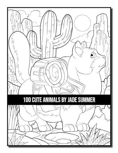 100 Cute Animals: An Adult Coloring Book with Dogs, Cats, Horses, Owls, Elephants, Monkeys, and Many More! WoodArtSupply