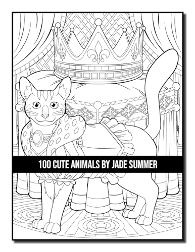 100 Cute Animals: An Adult Coloring Book with Dogs, Cats, Horses, Owls, Elephants, Monkeys, and Many More! WoodArtSupply