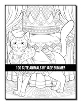 100 Cute Animals: An Adult Coloring Book with Dogs, Cats, Horses, Owls, Elephants, Monkeys, and Many More! WoodArtSupply