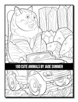 100 Cute Animals: An Adult Coloring Book with Dogs, Cats, Horses, Owls, Elephants, Monkeys, and Many More! WoodArtSupply