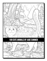 100 Cute Animals: An Adult Coloring Book with Dogs, Cats, Horses, Owls, Elephants, Monkeys, and Many More! WoodArtSupply