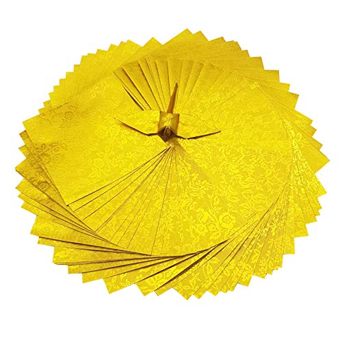 100 Origami paper sheets paper pack Gold Origami paper cranes 3x3 inches for Folding paper , Origami cranes , origami decoration Origamipolly