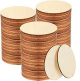 100 PCS 4 Inch Wood Circles, Small Unfinished Wooden Circles, Blank Natural Round Wood Slices for Crafts, Painting, Writing, School Project, DIY shanqian