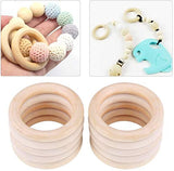 100 PCS 5 Sizes Natural Wood Rings, Unfinished Smooth Wooden Ring, Wood Circles forCraft, Ring Pendant and Connectors Jewelry Making (100pcs-5 Sizes) Fantasyon