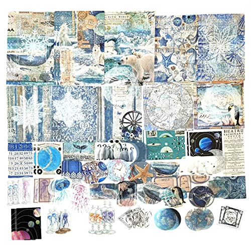 100 PCS Vintage Ephemera Pack Journaling Scrapbooking Supplies Scrapbook Sticker Paper Kit for Bullet Junk Journal Planners Collage Craft Notebooks Esweny