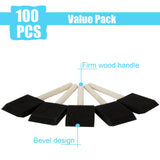 100 Pack 2 inch Foam Brush Bulk Foam Paint Brushes Foam Sponge Brush with Wood Handle Sponge Paint Brush Foam Brushes for Painting, Acrylics, Stains, EOEXN
