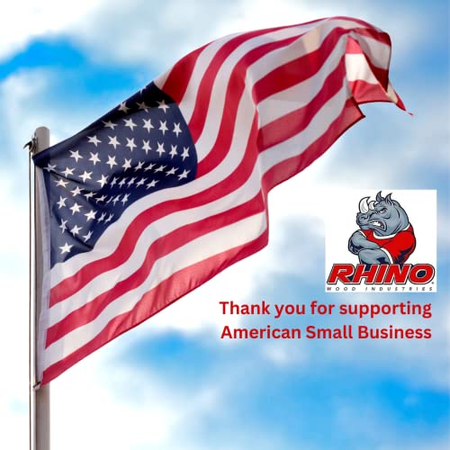 100 Pack 3/8" x 1 1/4" Wooden Dowel Pins Wood Kiln Dried Fluted and Beveled, Made of Hardwood Rhino Wood Industries