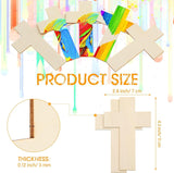 100 Pack Blank Wooden Cross Unfinished Cross Shaped Wood Cutouts for Crafts Wood Cross for DIY Projects Sunday School Church Home Decoration WoodArtSupply