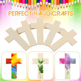100 Pack Blank Wooden Cross Unfinished Cross Shaped Wood Cutouts for Crafts Wood Cross for DIY Projects Sunday School Church Home Decoration WoodArtSupply