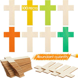 100 Pack Blank Wooden Cross Unfinished Cross Shaped Wood Cutouts for Crafts Wood Cross for DIY Projects Sunday School Church Home Decoration WoodArtSupply