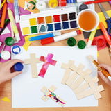 100 Pack Blank Wooden Cross Unfinished Cross Shaped Wood Cutouts for Crafts Wood Cross for DIY Projects Sunday School Church Home Decoration WoodArtSupply