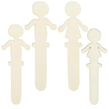 100 Pack Unfinished People Shaped Craft Sticks, Wooden Popsicle Sticks for DIY Projects Juvale