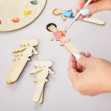 100 Pack Unfinished People Shaped Craft Sticks, Wooden Popsicle Sticks for DIY Projects Juvale
