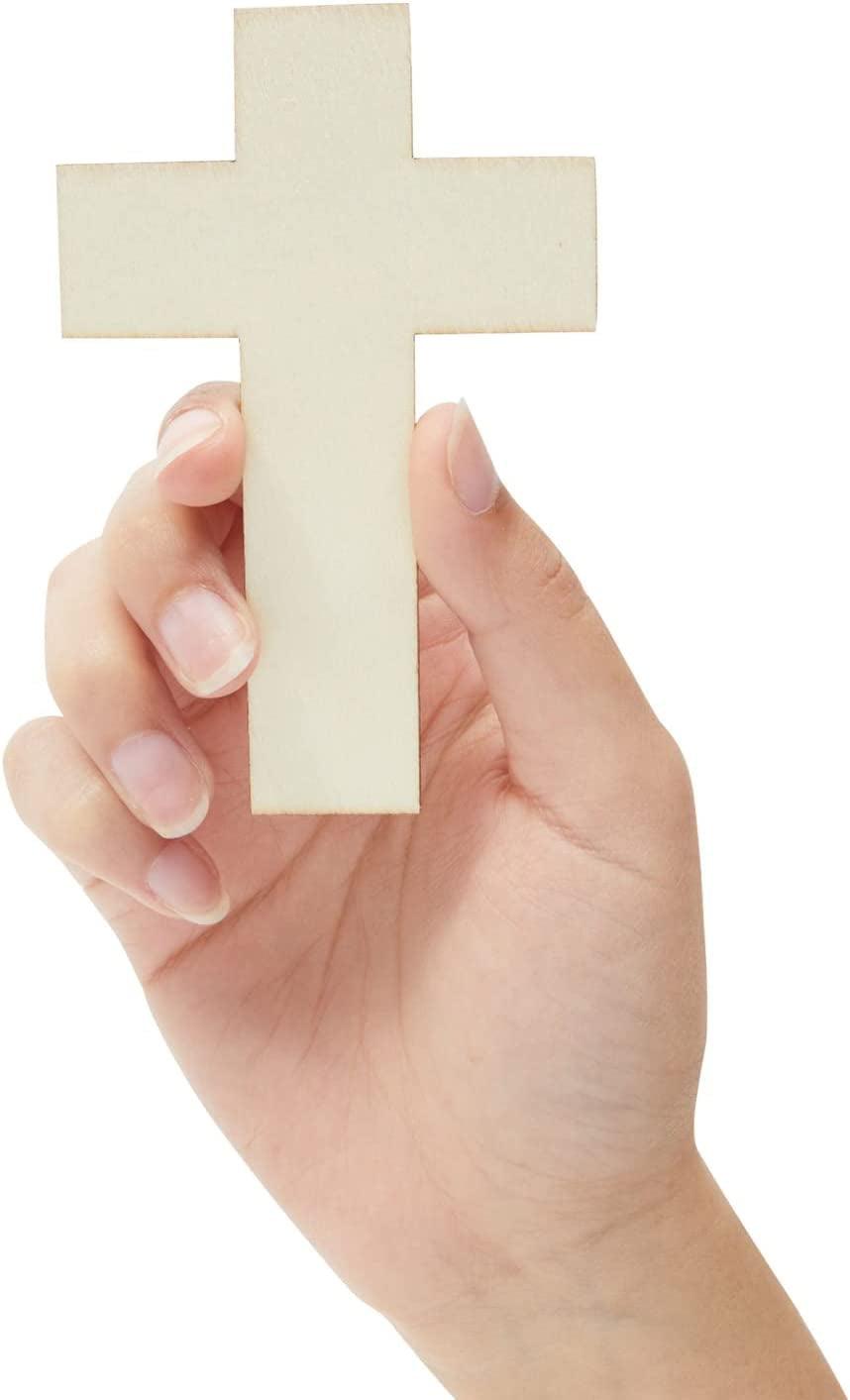100 Pack Unfinished Wooden Crosses for Crafts, Bulk Cross Sunday School, DIY Projects (4.1 X 2.6 In) WoodArtSupply