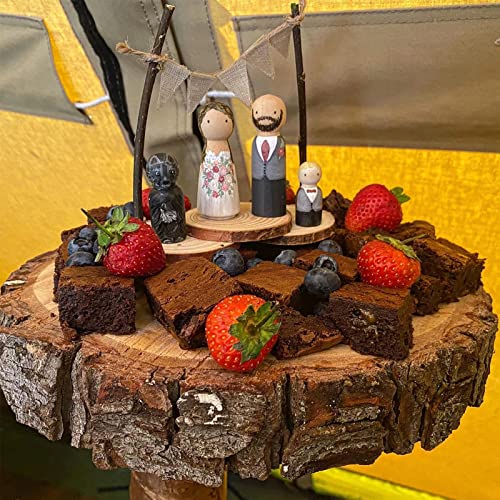 100 Pack Wooden Peg Dolls Unfinished, Wooden Peg People with Box, Wooden People Figures to Paint, Doll Bodies, Decorative Peg Doll People for DIY Art EATHEATY