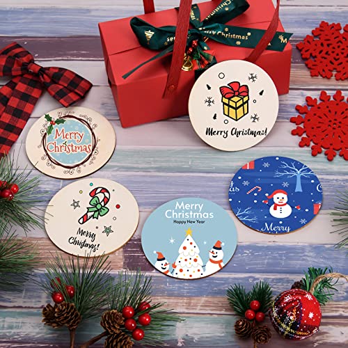 100 Pcs 3 Inch Wood Circles for Crafts Unfinished Wood Circles Natural Round Wooden Disc Cutouts Blank Round Wood Circle Slices for DIY Crafts, AWIZOM