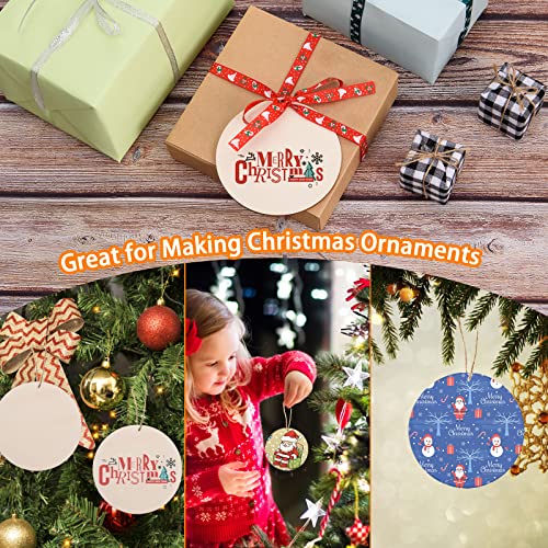 100 Pcs 3 Inch Wood Circles for Crafts Unfinished Wood Circles Natural Round Wooden Disc Cutouts Blank Round Wood Circle Slices for DIY Crafts, AWIZOM