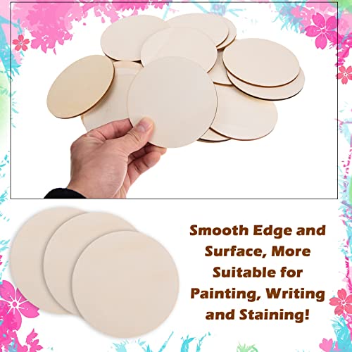 100 Pcs 3 Inch Wood Circles for Crafts Unfinished Wood Circles Natural Round Wooden Disc Cutouts Blank Round Wood Circle Slices for DIY Crafts, AWIZOM